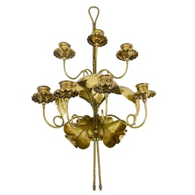 Maison Jansen Style Brass Seven Light Wall Sconce
