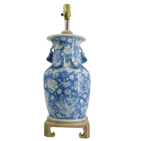 Chinese Blue and White Porcelain Lamp