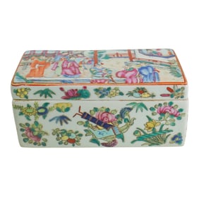 Antique Chinese Famille Rose Porcelain Box