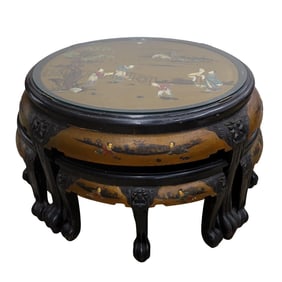 (5 pcs) Chinese Tea Table with Four Chairs