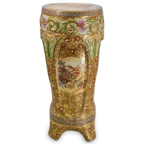 Japanese Satsuma Style Porcelain Pedestal