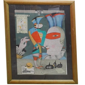 Mihail Chemiakin (Russian, B. 1943) Signed "Le Cirque Russe II" Lithograph