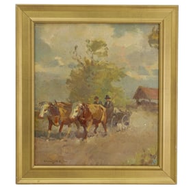 Attrib. Chauncey Foster Ryder (American 1868-1949) Oil on Canvas Painting