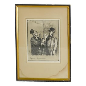 Honore Daumier (French, 1808) Limited Edition Signed Etching
