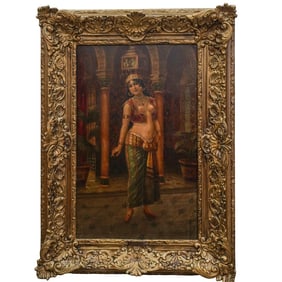19th Century European Orientalism Painting "Bayadera"