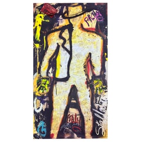Signed Sylvester Stallone "Outline of Rocky" Mixed Media and Giclee