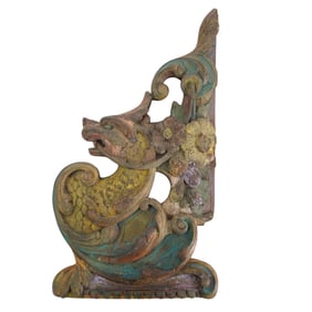 Architectural Salvage Italian Polychrome Carved Ornament