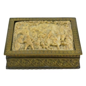 19th C. German Carved Bone Box