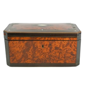 19th Cent. English Rosewood Inlay Tea Caddy