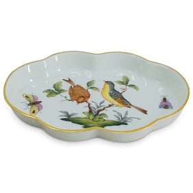 Herend Rothschild Porcelain Scalloped Tray