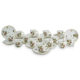 (27 pc) Herend "Rothschild Bird" Demitasse Coffee Cups and Saucers