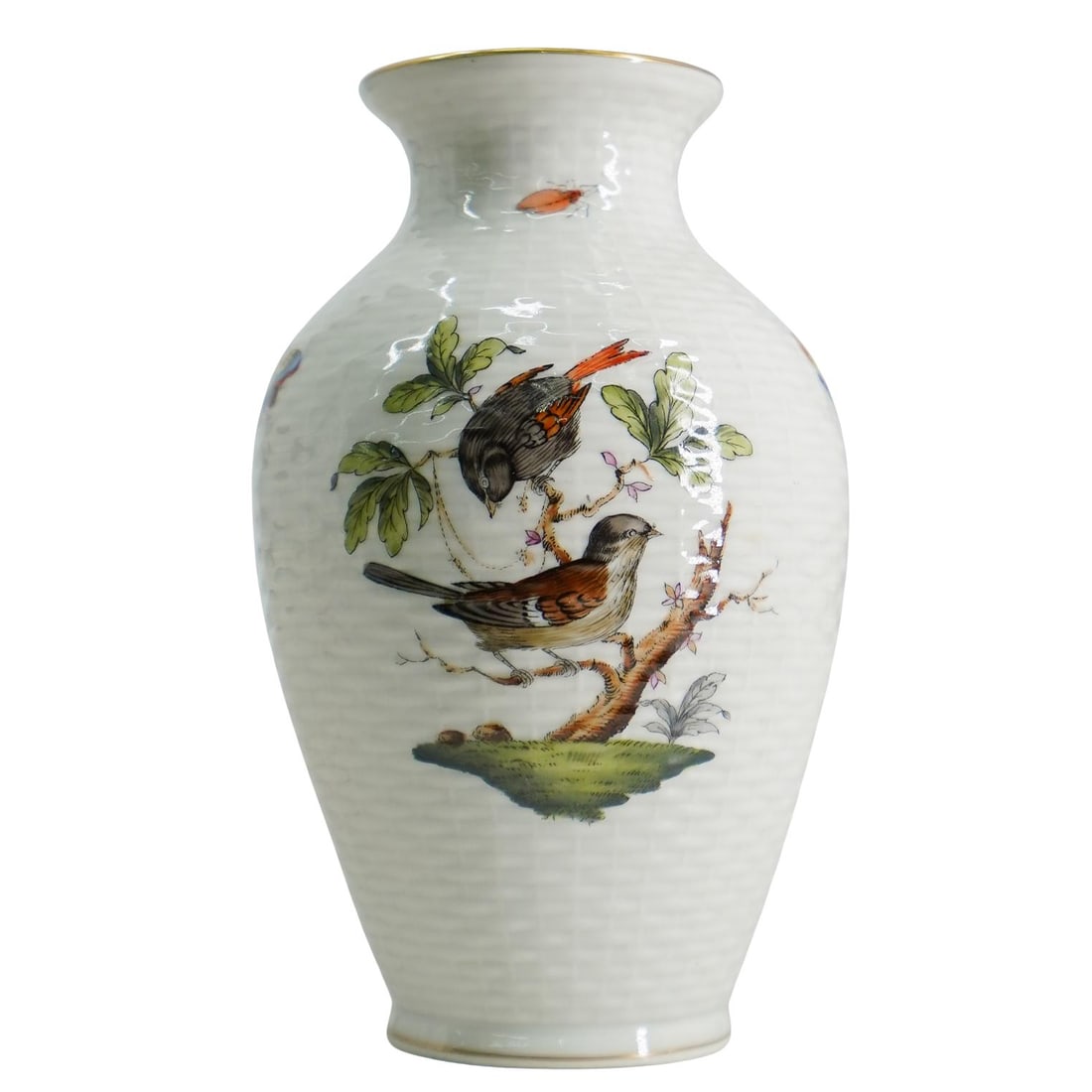 Herend Basket Weave Rothschild Porcelain Vase (1 of 3)