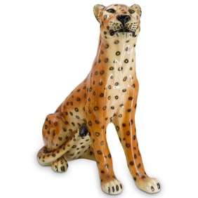 Italian Ceramic Cheetah Sculpture