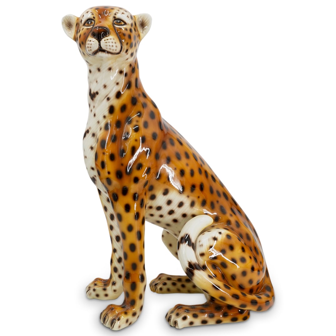 Italian Porcelain Cheetah Sculpture (1 of 7)