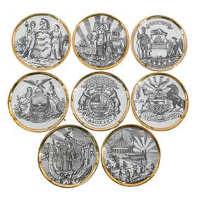 (8 Pc) Piero Fornasetti Porcelain Coasters