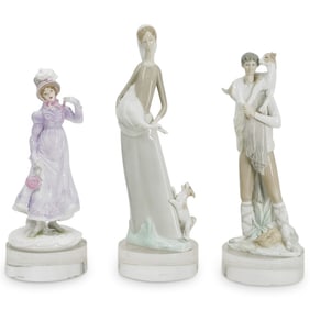 (3 pc) Porcelain Figures: Royal Worcester, NAO