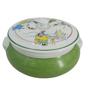 Vintage Brazilian Porcelain Lidded Circular Casserole
