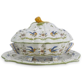 Des Moines French Majolica Tureen and Underplate