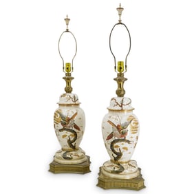 Pair of Japanese Porcelain Table Lamps