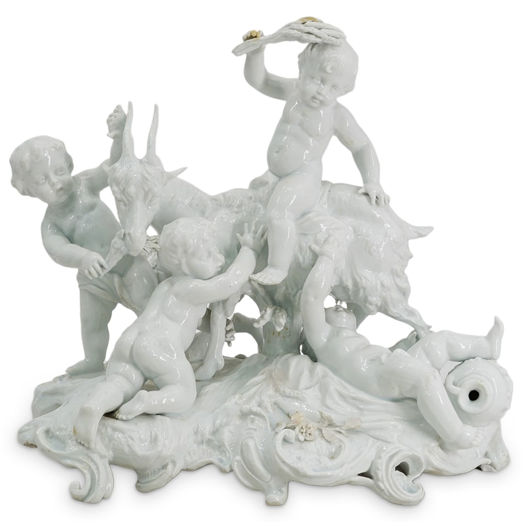 19th Century German Porcelain Putti & Goat Grouping (1 of 6)