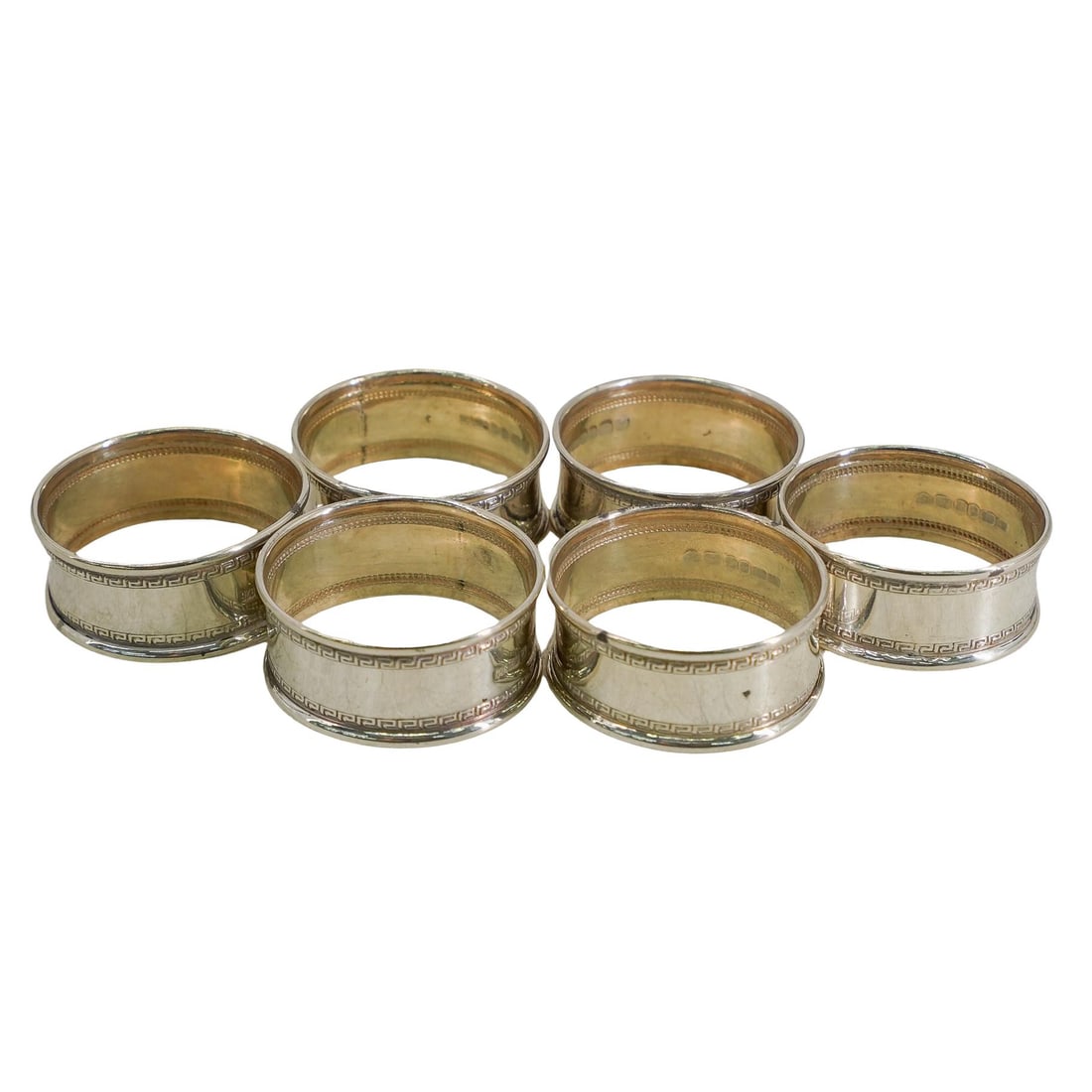 (6 Pc) Ari D. Norman Sterling Silver Napkin Rings (1 of 4)