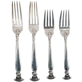 (4 Pc) Wallace Sterling Silver "Romance of the Sea" Forks Set