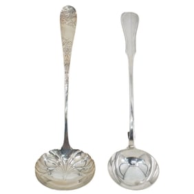 (2Pc) Antique Sterling Silver Ladles