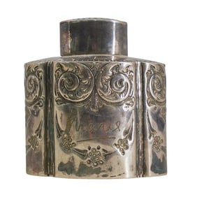 Antique Sheffield Sterling Silver Tea Caddy