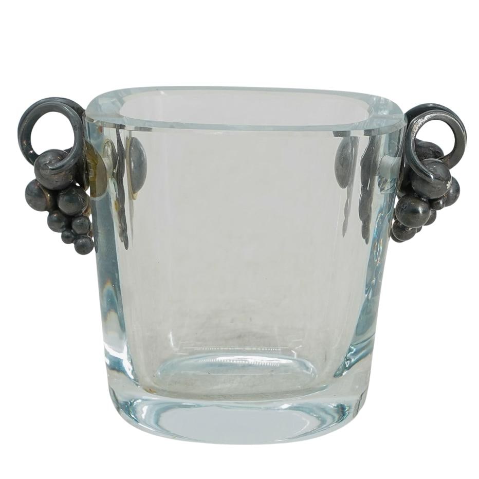 Art Deco Stromberg Glass Miniature Vase W/ Silver Grape Handles (1 of 4)