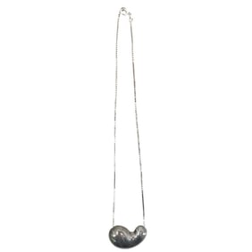 Sterling Silver Kidney Bean Pendant Charm Necklace