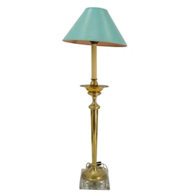 Vintage Brass Directoire Candlestick Lamp