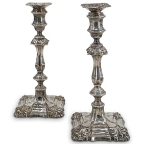 Pair Barker Ellis Silver Plated Candlesticks
