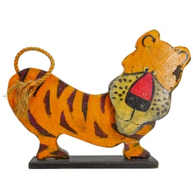 1960s Dan Schupe Oil On Wood Tiger Sculpture