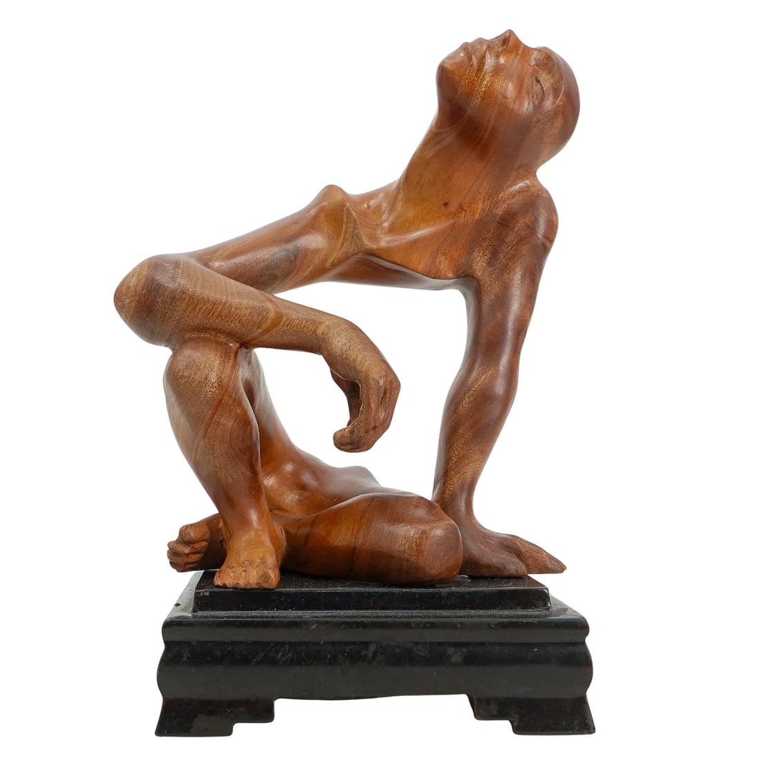 Wood Surrealist Sculpture- Jean Christophe Robin: DESCRIPTION: Carved wood surrealist sculpture. Sits on black wooden base. Marked "Robin 24" on back. CIRCA: 20th century ORIGIN: France DIMENSIONS: H: 10" D: 5.5" CONDITION: Great Unless otherwise sta