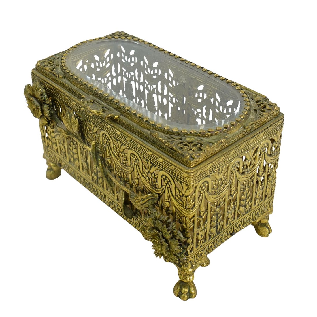 Gold-plated Victorian Antique Jewelry Box (1 of 7)