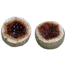 (2 pcs) Citrine Yellow Quartz Geodes