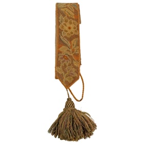 Antique Embroidered Bell Pull