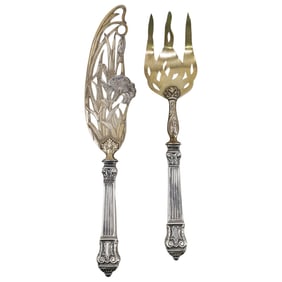 (2 Pc) Antique 800 Silver Serving Utensils