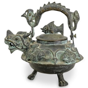 Chinese Mixed Metal Dragon Teapot