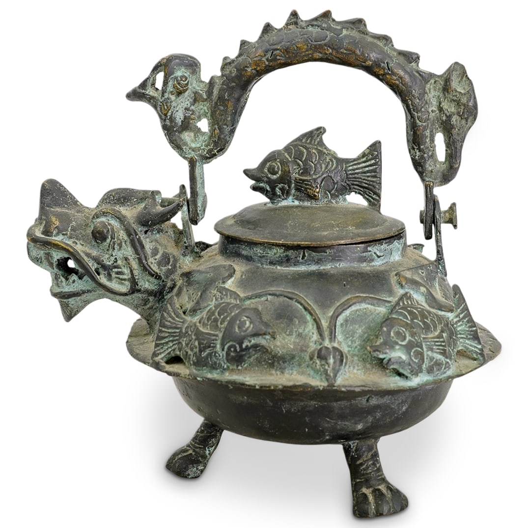 Chinese Mixed Metal Dragon Teapot (1 of 6)