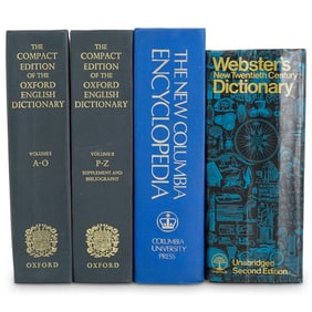 (4 pc) Encyclopedia (New Columbia) and Dictionaries (Oxford English, Webster's)
