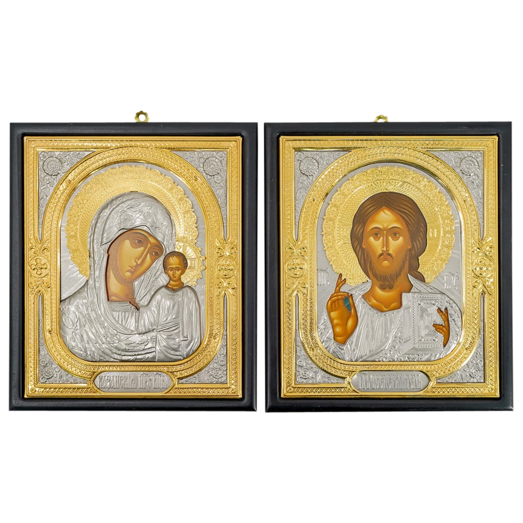 (2 pc) Orthodox Icon Lady of Kazan and the Almighty (1 of 9)