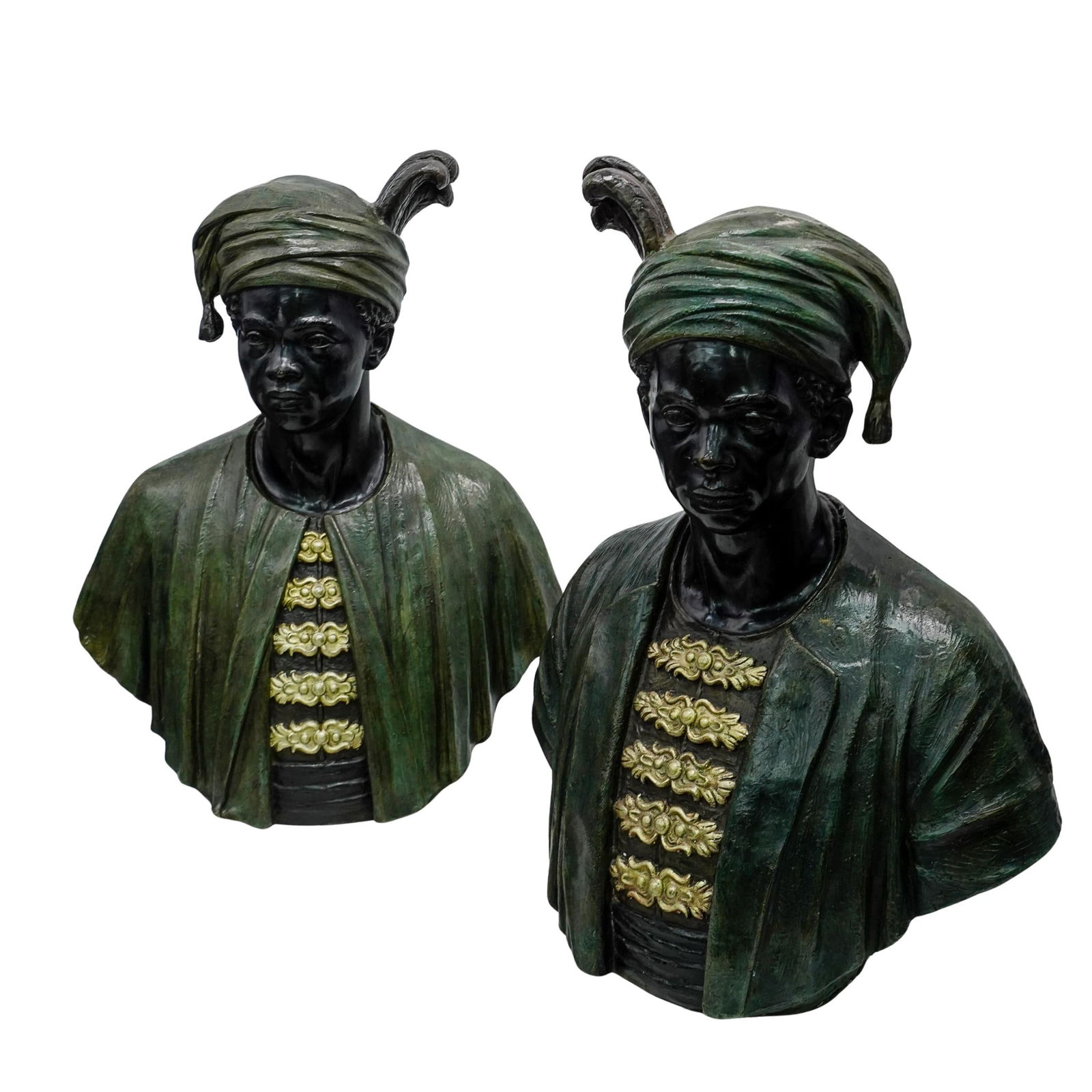 Pair of Bronze Blackamoor Busts (1 of 8)