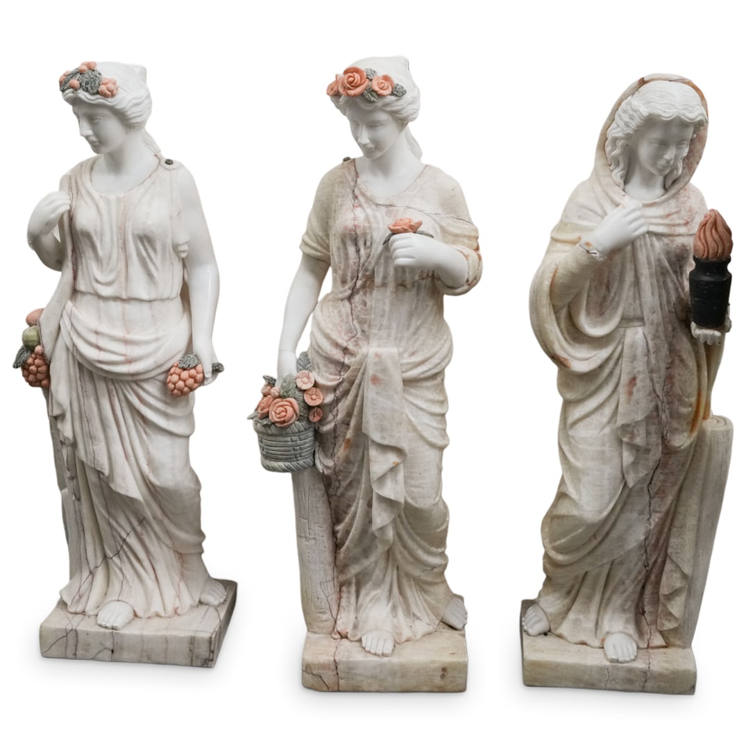 (3 Pc) The Seasons Marble Sculptures (1 of 7)