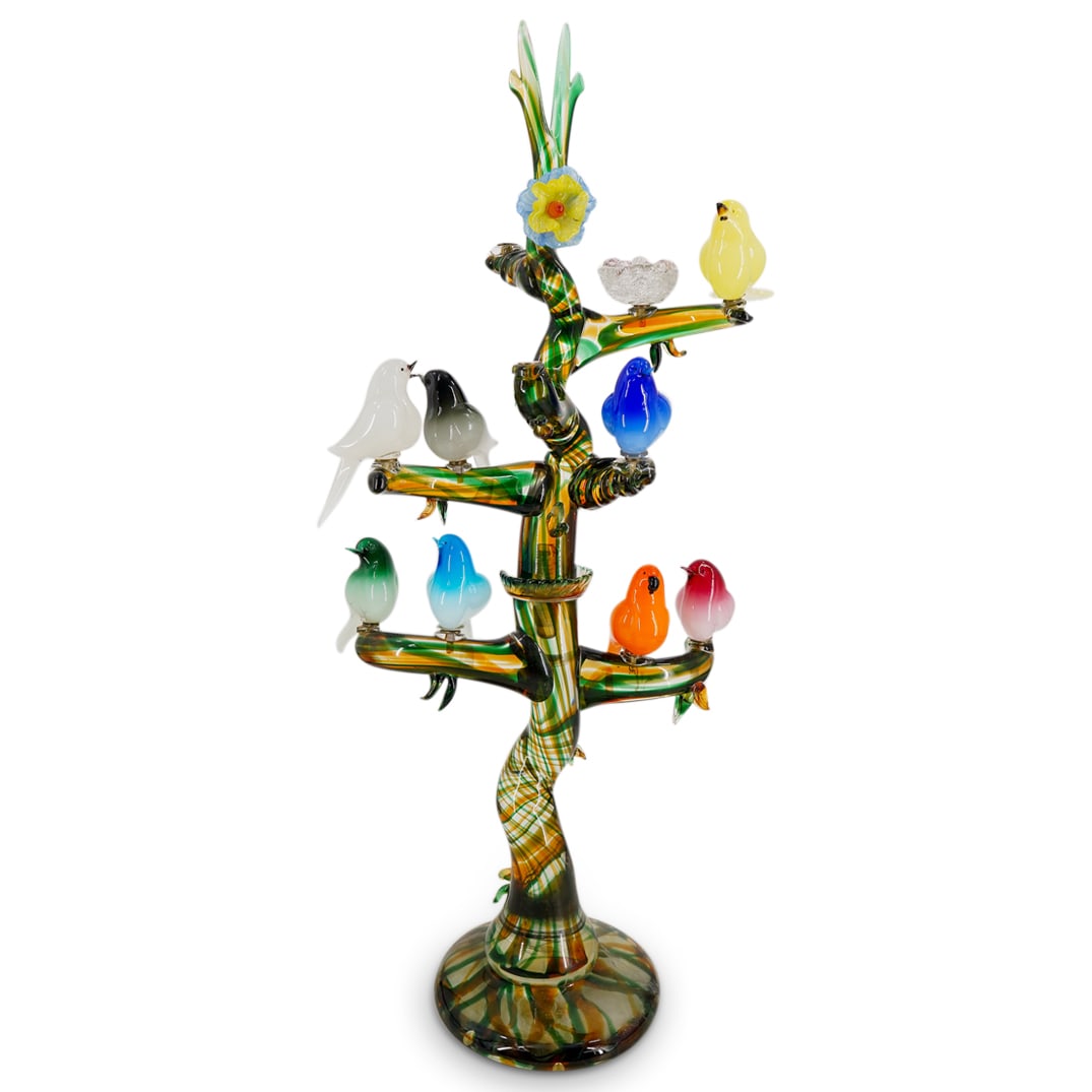 Enrico Cammozzo Murano Glass Birds In Tree (1 of 16)