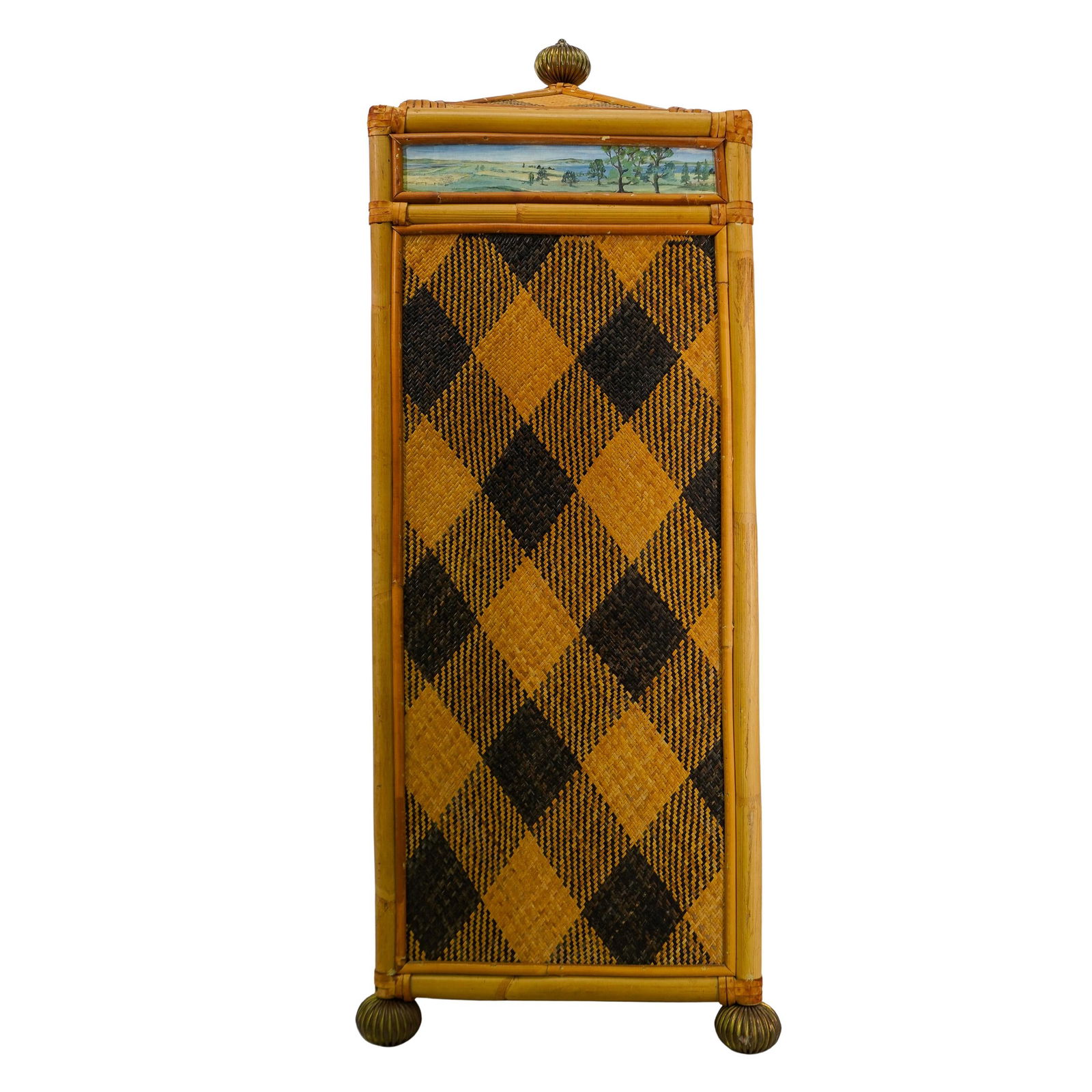 Mackenzie-Childs 'Vivaldi' Rattan & Bamboo Laundry Hamper (1 of 7)