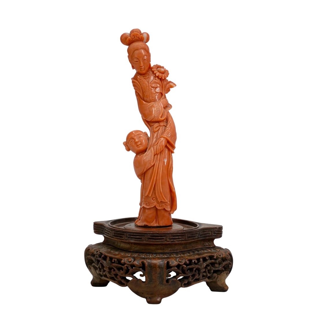 Chinese Red Coral Group Figural Carving (1 of 4)