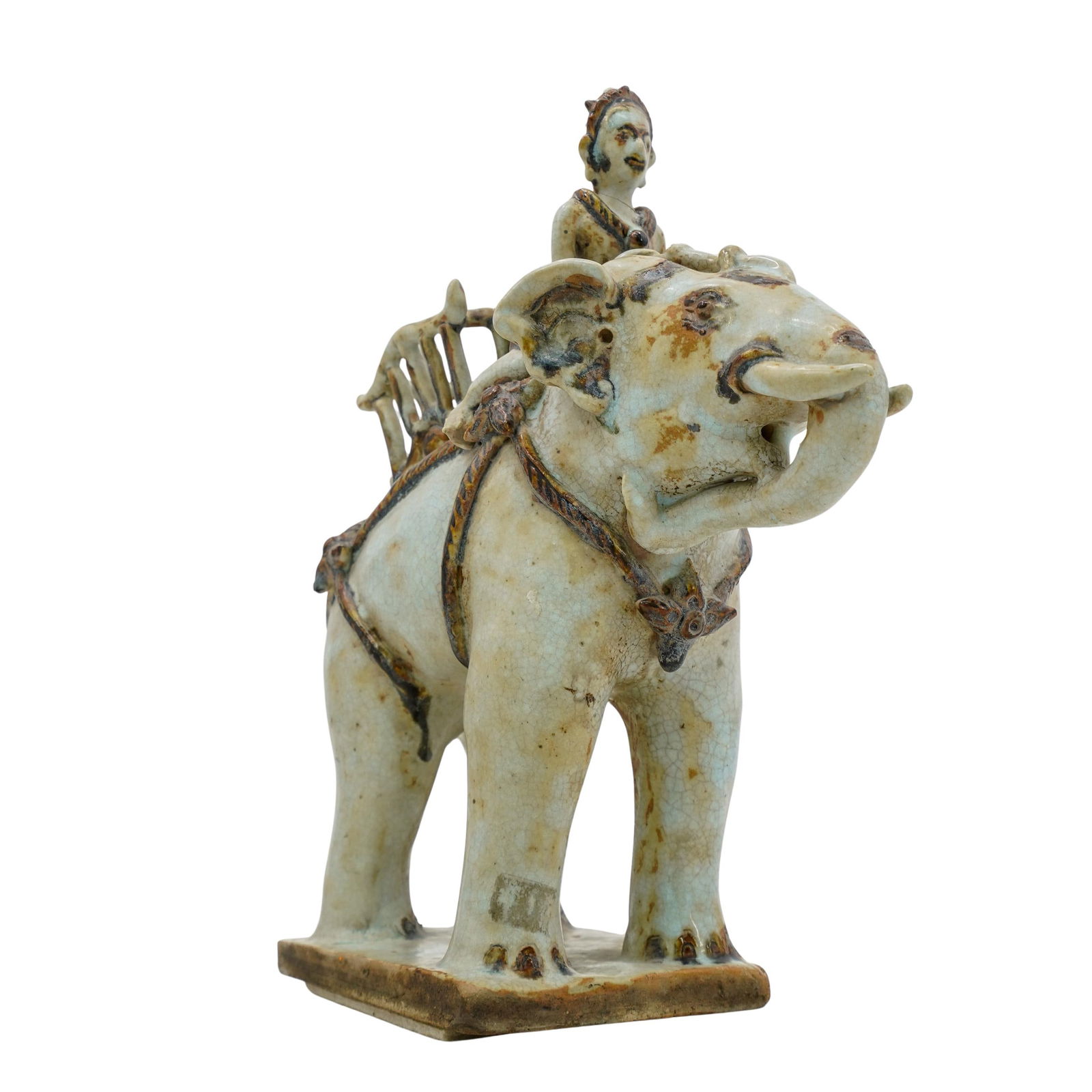 Southeast Asian Stoneware Elephant Rider (1 of 6)