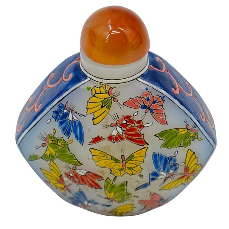Antique Chinese Hand Painted Glass Snuff Bottle (1 of 5)