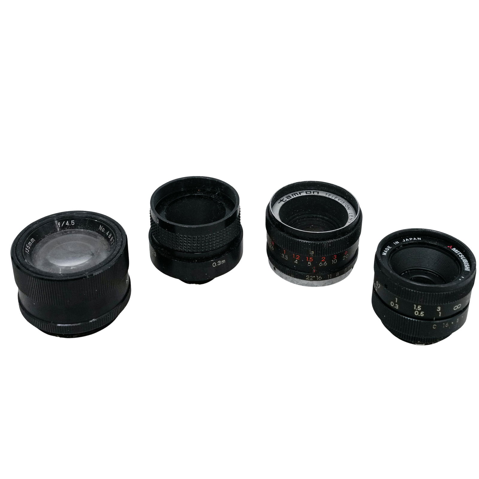 (4 pcs) Assorted Camera TV Lenses 8mm-135mm (1 of 7)
